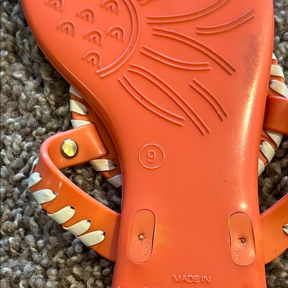 Jack Rogers Salmon Striped Jelly Women's Sandals - Picture 6 of 6